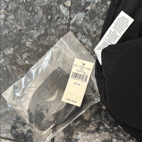 Aerie Black Ribbed Bandeau Swim Top - Picture 3 of 4